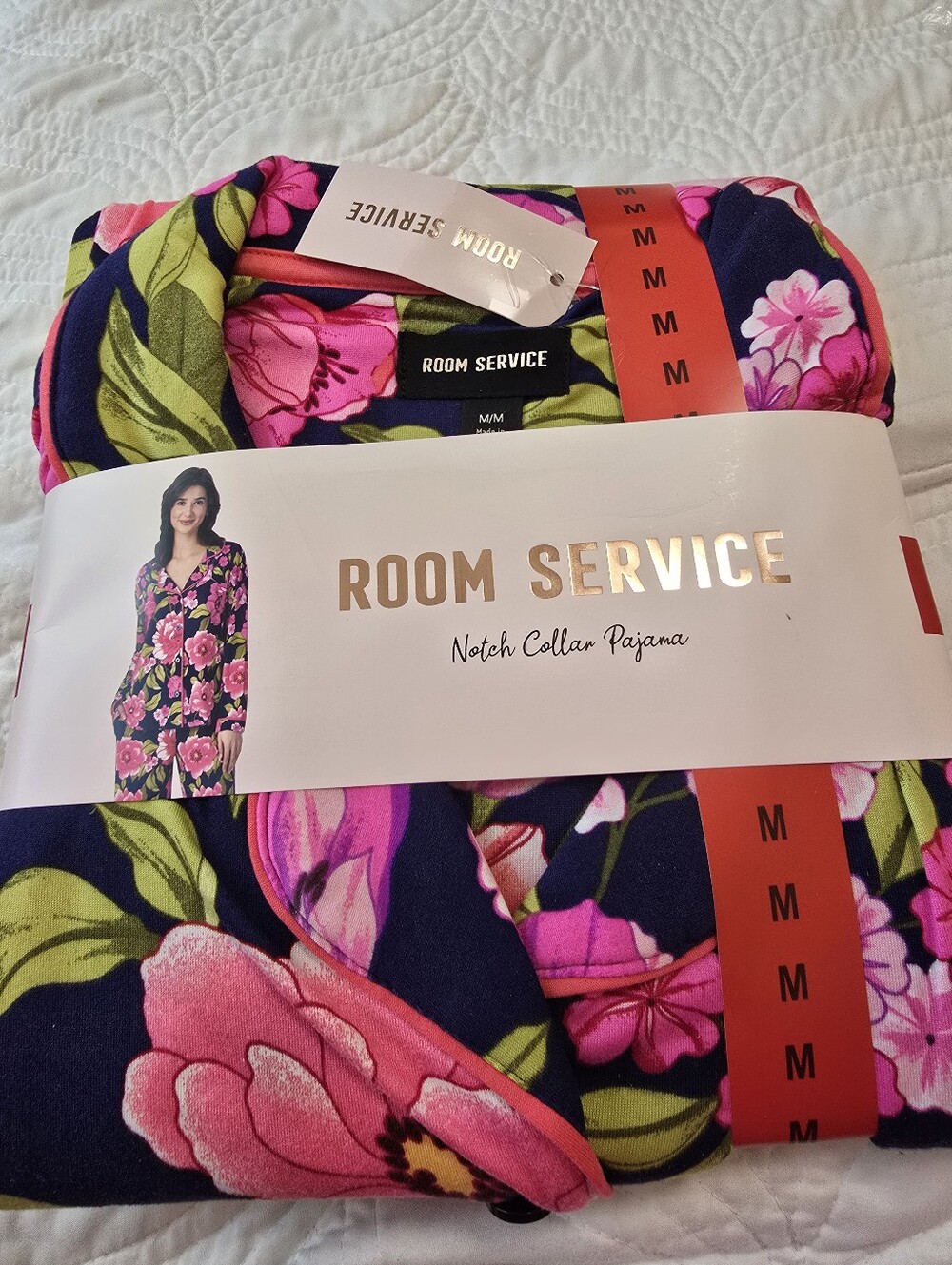 Brand New, Never Opened. Room Service Pajama Set Long Sleeves And Pants.